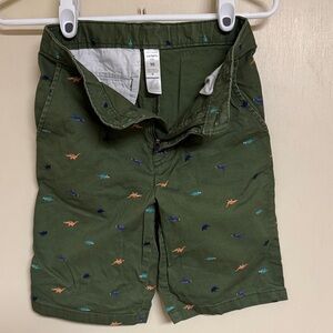 Carter's Olive Dinosaur Print Kids Shorts